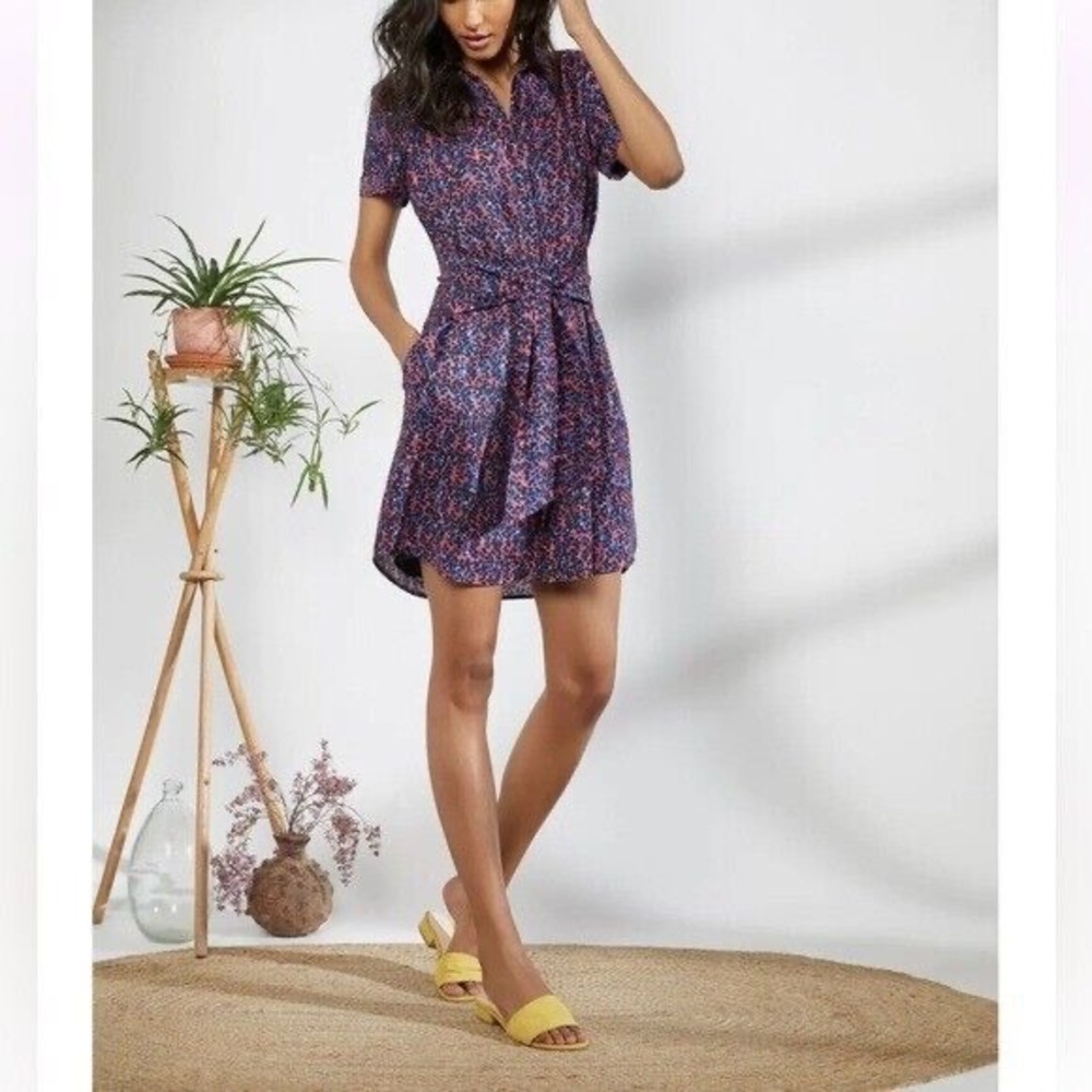 Ecru Floral Short Sleeve Dress